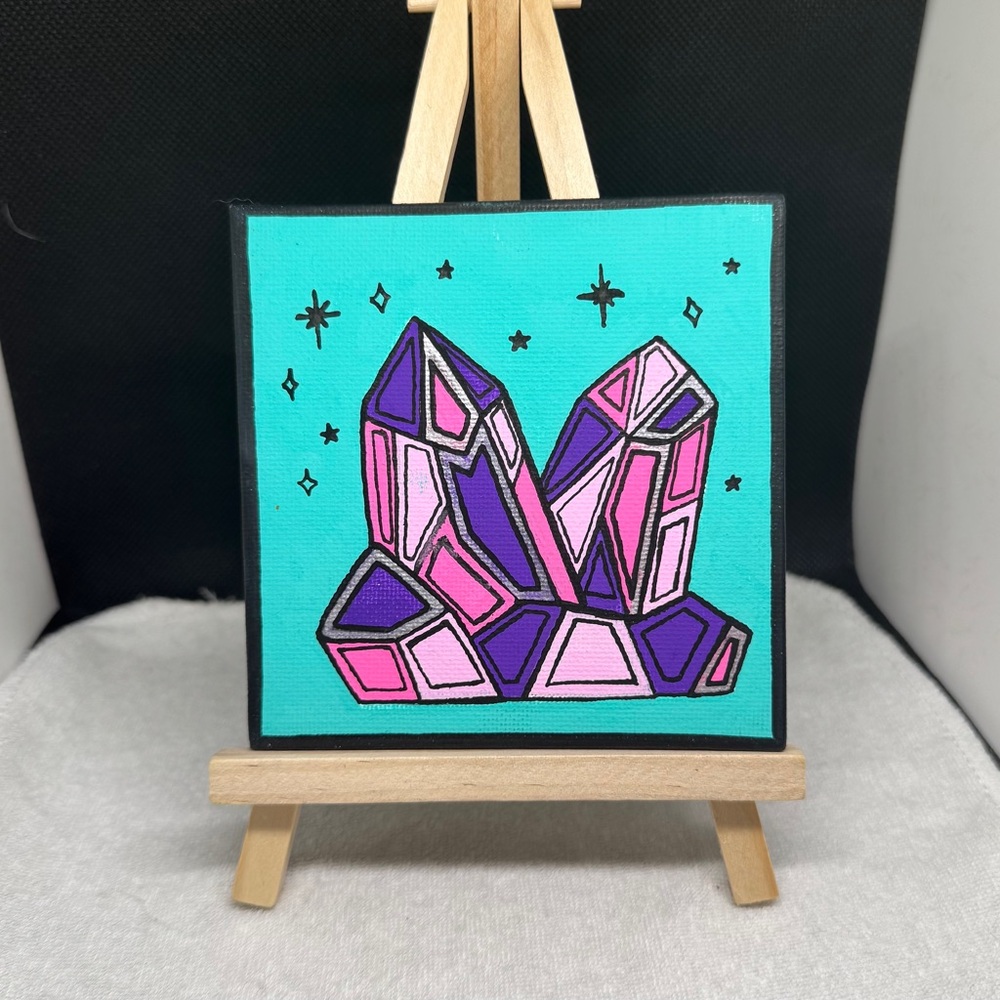 Colorful Crystal Art on Canvas